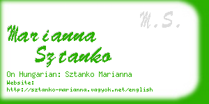 marianna sztanko business card